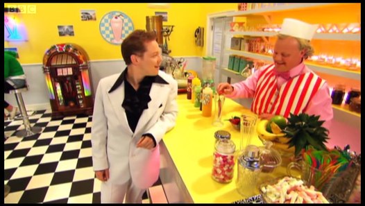 Gigglebiz Milkshake Jake had something with a bit of a 