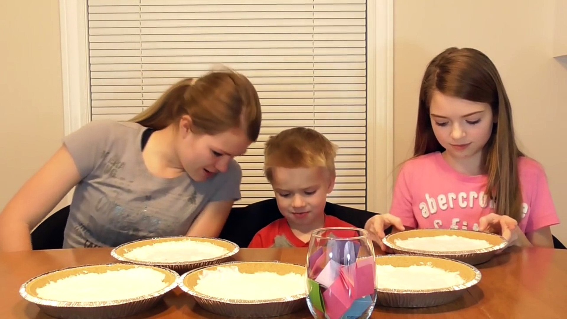 PIE FACE CHALLENGE!!!  MESSY WHIPPED CREAM IN THE FACE GAME 