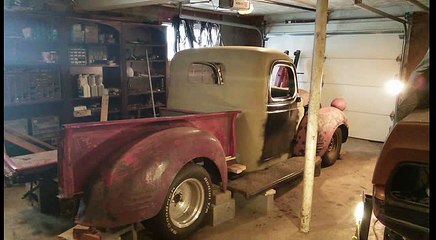 Video 5, Hot Rod 1946 Dodge pickup project, centering the Dakota chasis under the body