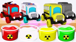 Colors for children to Learn with Tractor, Fire Truck, Helicopters | Shower colors | Bathing Colors