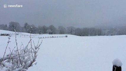 Snow blankets Lake District as UK temperatures fall