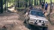 Nissan Patrol GU, Navara and Jeep Wrangler JK offroading on camp road