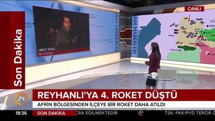 Reyhanlı'ya roketli saldırı