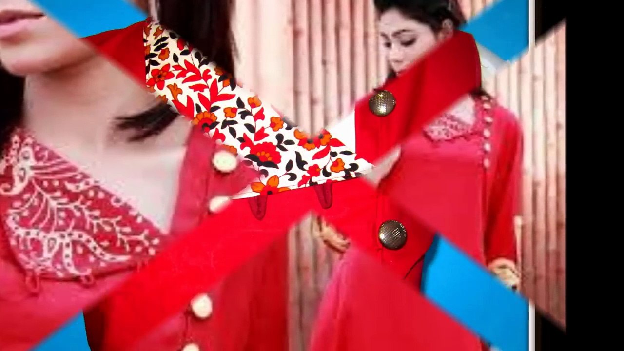 STYLISH KURTI NECKLINE - 1 - EASY CUTTING AND SEWING- DESIGN IT YOURSELF