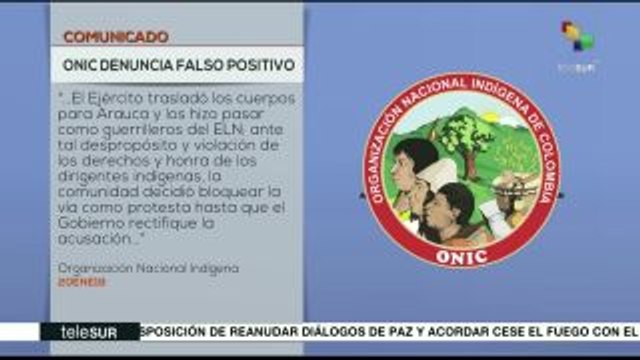 ONIC denuncia asesinato de líderes indígenas como falsos positivos