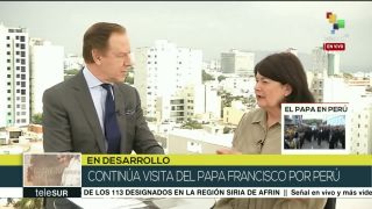 Francisco llama a construir vida digna para todos los peruanos