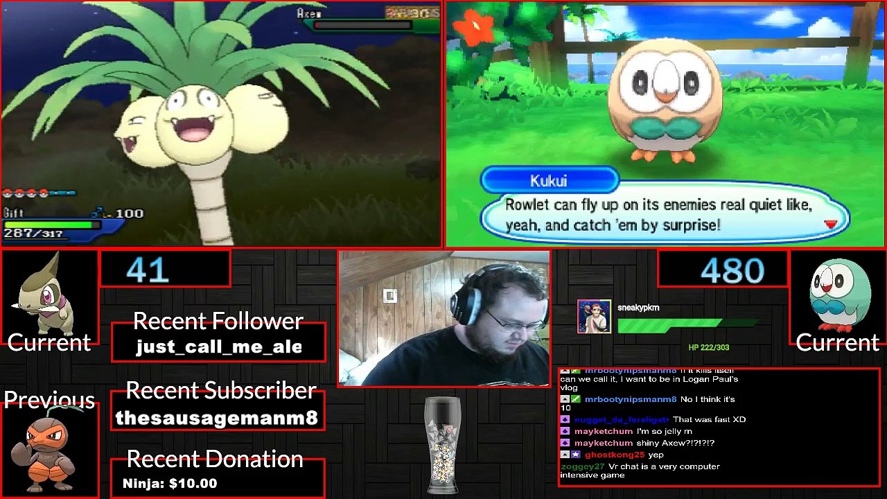 Shiny Living Dex Quest! Pokemon Ultra Moon Island Scan Shiny Hunt Shiny Axew Reaction!1