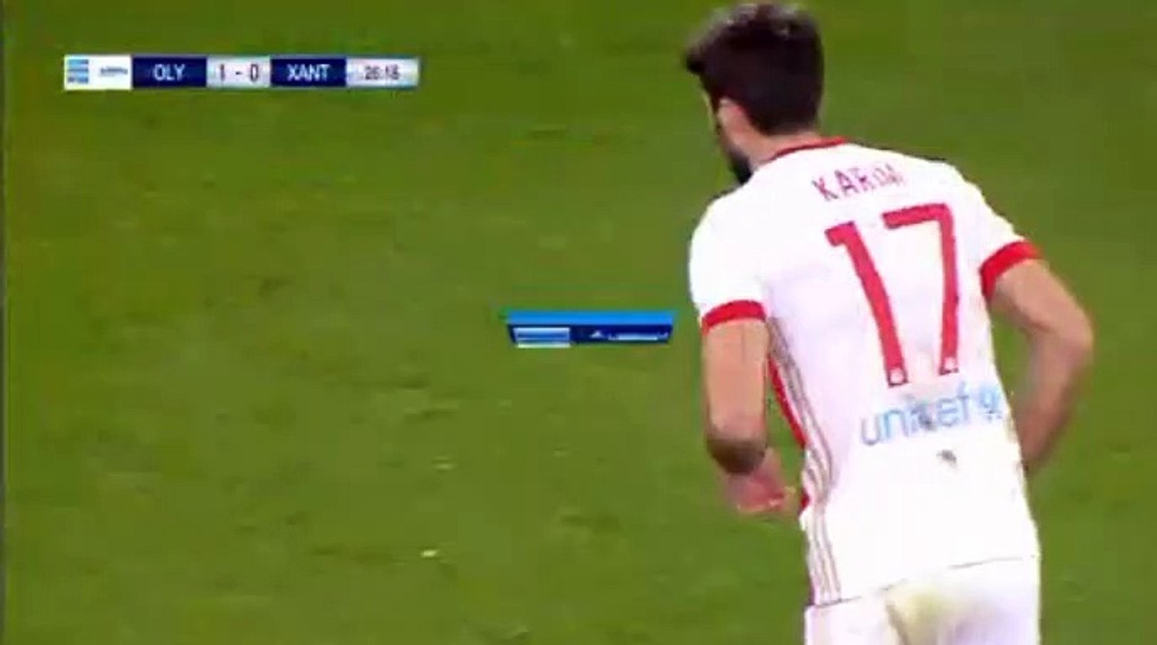 1-0 Το γκολ του Καρίμ Ανσαριφάρντ - Ολυμπιακός vs Ξάνθη - 21.01.2018