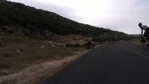 Cyclists chased by an ostrich. The funniest thing you'll see today