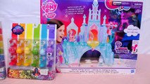 Juguetes con castillo de cristal y bebe de Cadence de MLP y Littlest Pet Shop de colores arco iris