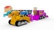 Learn with Dino the Dinosaur and the vehicules: trucks, trains, forklift, tiny cars...