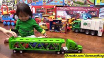 Toy Cars for Kids: Semi Truck Car Hauler Set, Monster Truck Wheelie and Bump & Go Sportscar