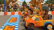 Monster Truck School Bus Fire Truck Construction Toy Truck Cars Race go Kart Racing Kids Animation