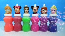 Learn Colors with Disney Princess Belle, Elsa & Anna, Disney Mickey Minnie Mouse Clubhouse, SLIME