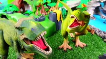 School Bus Trip to Playmobil Dinosaur Zoo - Learn Prehistoric Sea Animals Names Toys for Kids