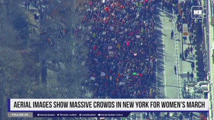 Aerial images show massive crowds in New York for Women's March