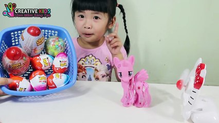 Cùng bé bóc trứng Socola Ô tô chở trứng – Kinder Joy Surprise Eggs with Car Toys | Creative Kids