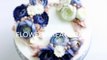 HOT CAKE TRENDS 2016 Buttercream Blue Roses Wreath cake - How to make by Olga Zaytseva