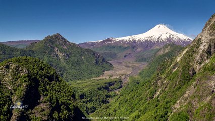 4K Drone Mountains Volcano Chile