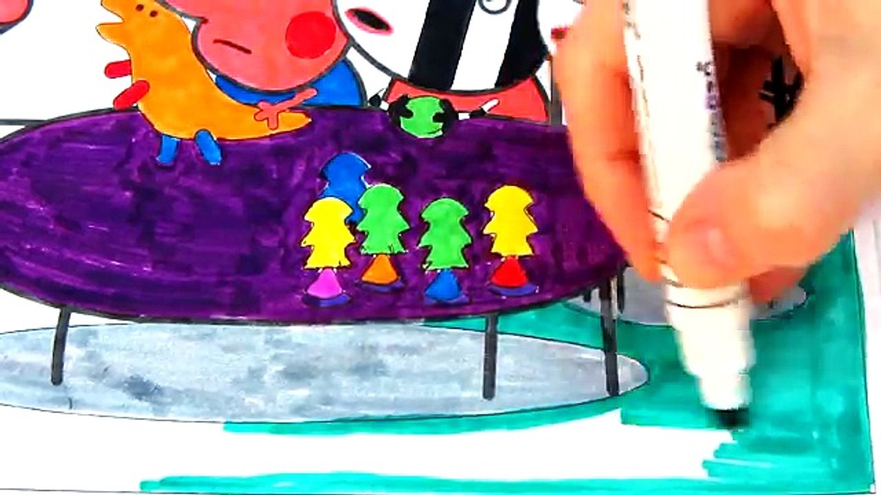 Peppa Pig with George and Friends Coloring Book Pages Video For Kids