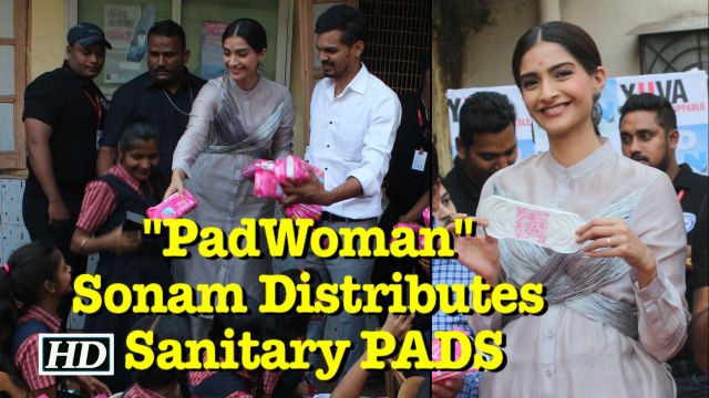 PadWoman Sonam Kapoor Distributes Sanitary PADS