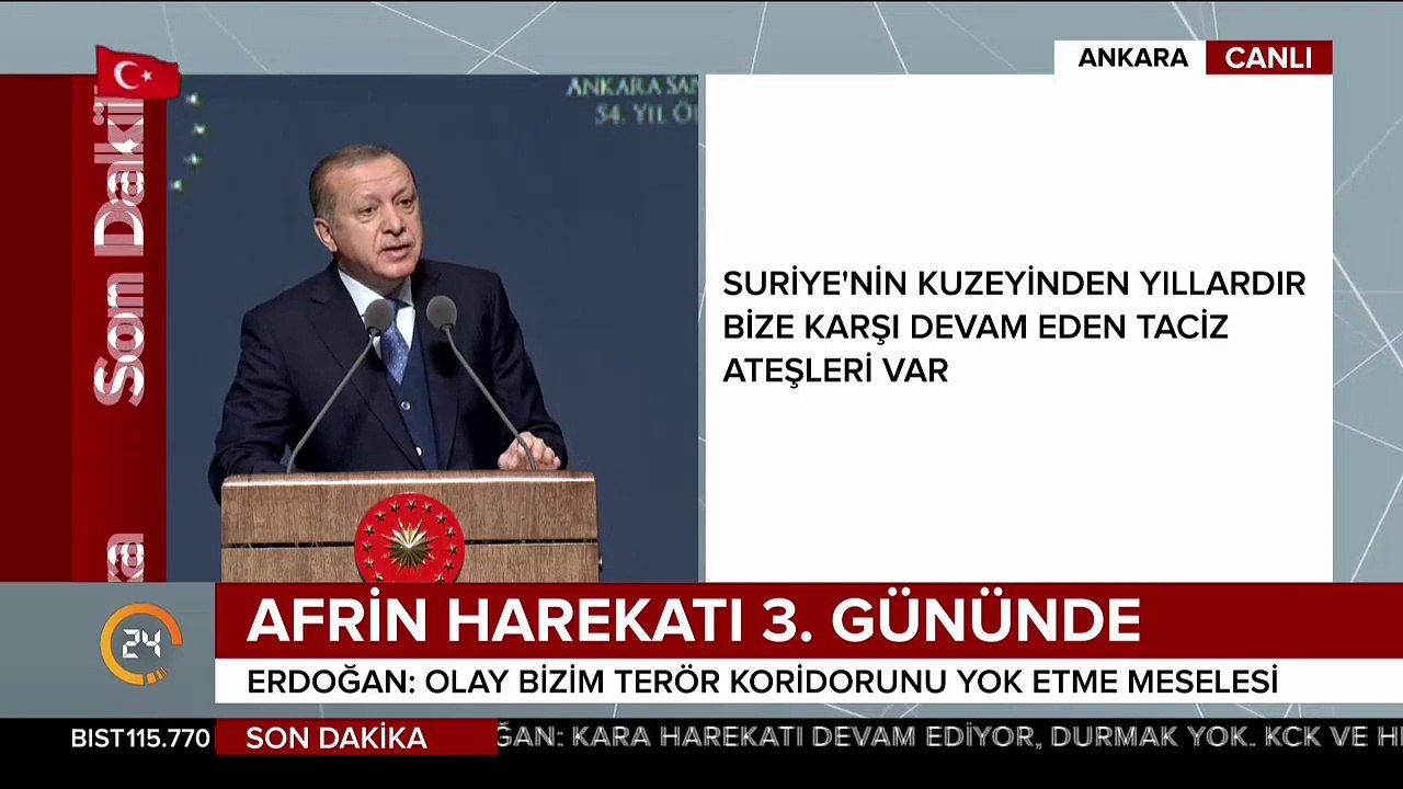 Cumhurbaşkanı Erdoğan "Afrin'den geri adım atmak yok"