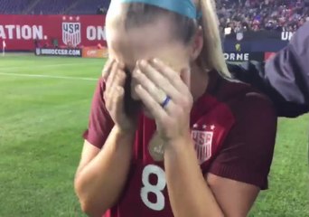 US Women's Soccer Player Breaks Down After Hearing Husband Is Heading for the Super Bowl