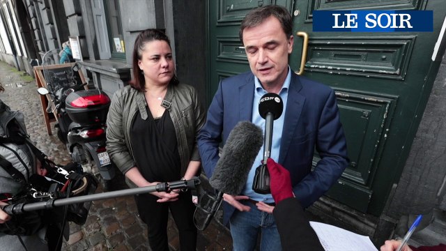 Bureau du CDH à Namur : Benoît Lutgen et Savine Moucheron
