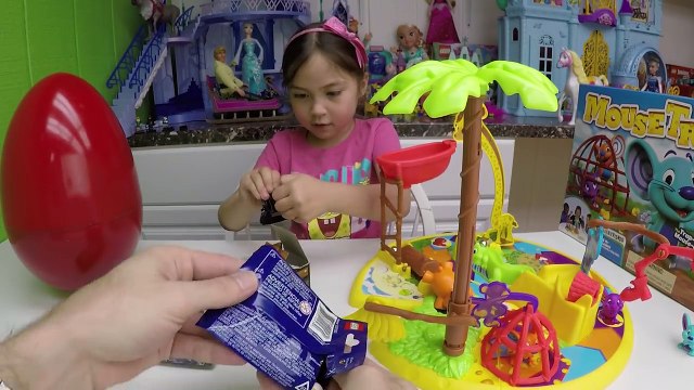 Mouse Trap Family Fun Board Games for Kids with Eggs Surprise Toys Opening