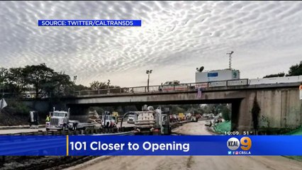 101 Fwy. Expected To Reopen Ahead Of Monday Commute