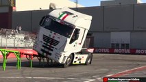 Truck Stunt Show - CRAZY Iveco Stralis  driving on 2 wheels - Motor Show Bolo