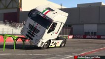 Truck Stunt Show - CRAZY Iveco Stralis  driving on 2 wheels - Motor Show Bol