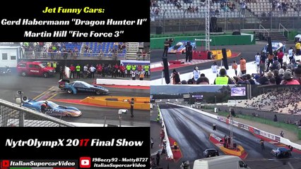 Jet Funny Cars CRAZY Final Race - 10.000 HP Show!!! - HUGE FLAMES at Hockenheimring Nitrolympx