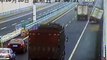 Swerving truck in China narrowly avoids disaster