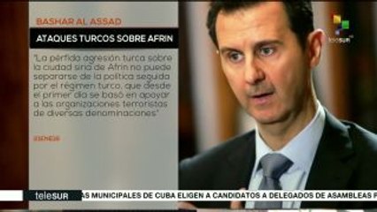 Condena presidente sirio ataques de Turquía contra su país