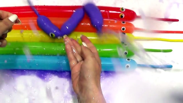 5 Eyes Rainbow Face Color Wet Balloons Learn Colours Funny Faces Color Wet Ballo