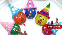 5 Wet Colours Face Balloons - Learn Colors Water Balloon - Finger Family Nursery