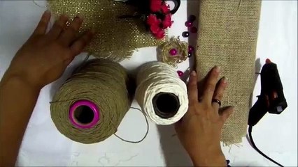 DIY: Garrafa decorada com barbante parte 2 (bottle decorated with string part 2)