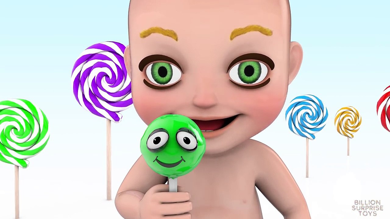 3D Baby doll Lollipop Color Paint Learn Colors - Teach colours for kids Children