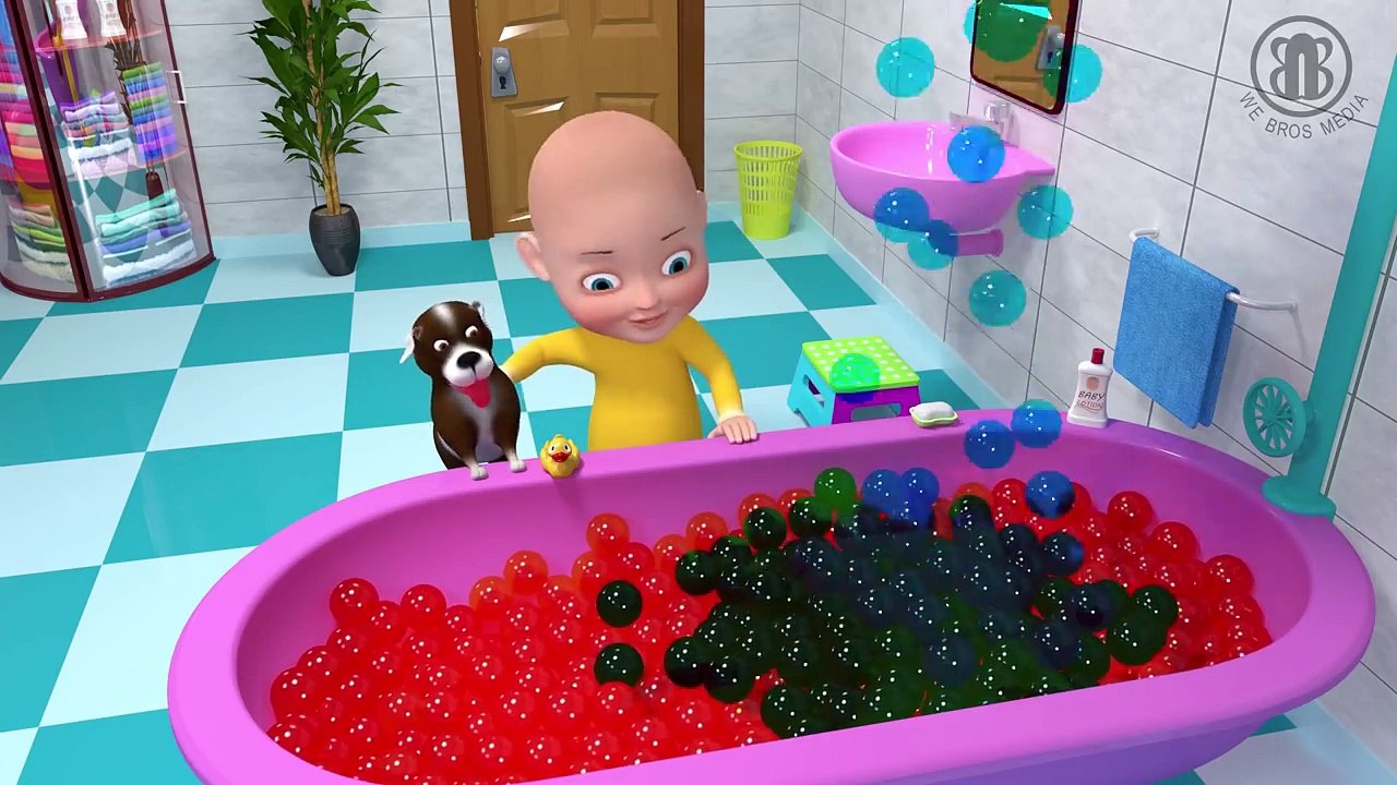 3D Baby doll Orbeez bath time Play Learn colors - Surprise eggs Songs from Billi