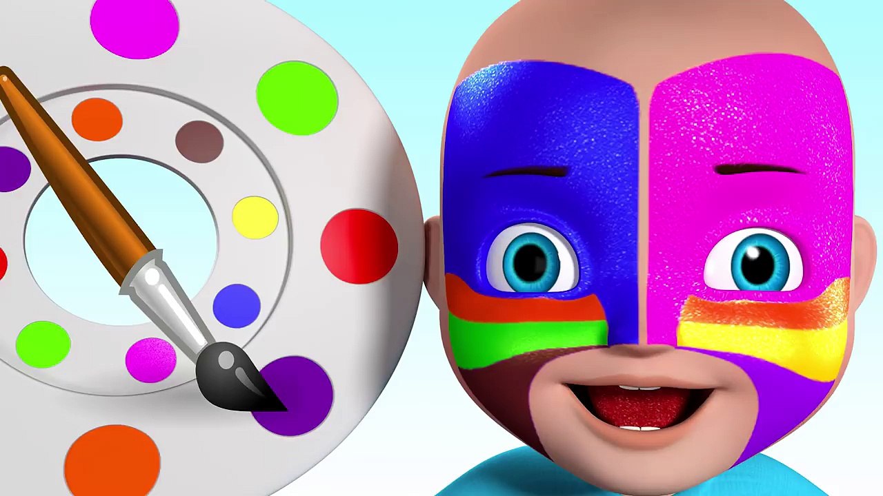 3D Baby Face Painting LEARN COLORS with Nursery Rhymes - Finger Family Johny Joh