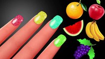 3D Baby Learn Colors FRUITS & VEGETABLES Names with Surprise Nail Art _ Finger F