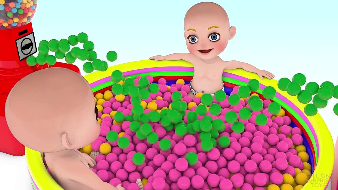 3D Learn colors with Baby and Gum-balls _ Finger Family Nursery Songs for Childr