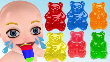 3D Baby Learning Colors with Gumball Machine and Gummy Candy _ 3D animation for