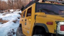RC TRUCKS OFF Road - Hummer H2 vs Jeep Wrangler Rubicon vs Toyota Hilux vs Land Rover Defender 90