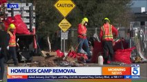 Officials Begin to Remove Homeless Encampments From Southern California Riverbed