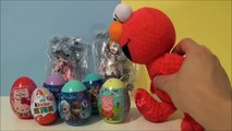 Elmo Presents Surprise eggs Kinder Frozen Hello Kitty Disney and McDonalds Happy Meal toys