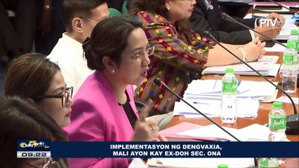 Implementasyon ng Dengvaxia, mali ayon kay ex-DOH Sec. Ona