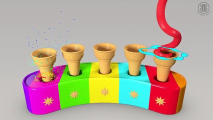 ICE CREAM 3D Soft Cones - FUN Learn Colors for Kids Children toddlers - Colours