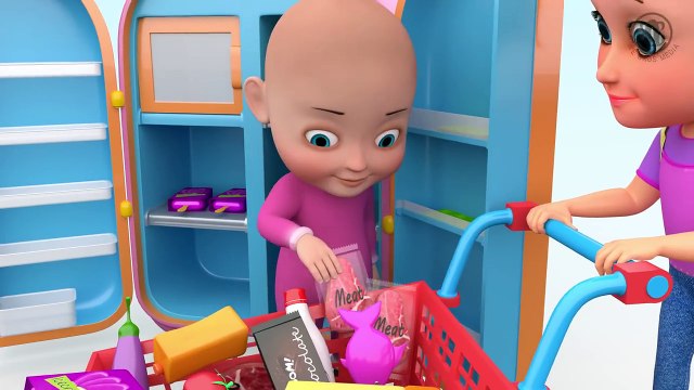 Baby doll 3D Refrigerator toys 2 _ Learn Colors with Food toys